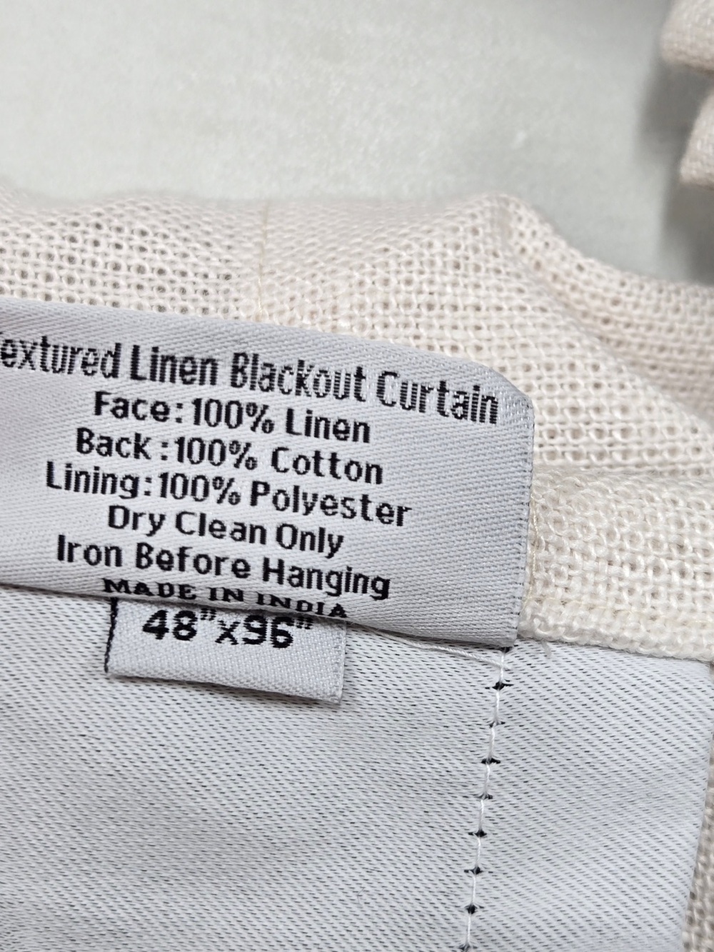 QUINCE Set Of 2 48x96 Heavyweight European Linen Blackout Curtains Sand 0224 - Picture 7 of 9